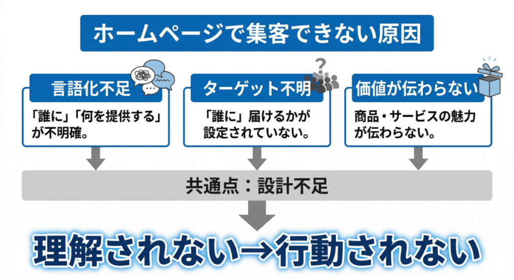ホームページで集客できない3つの本質原因