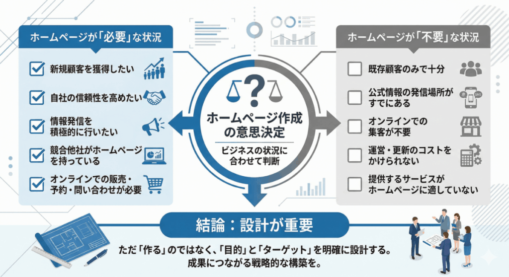 ホームページが必要か判断するチェックリスト