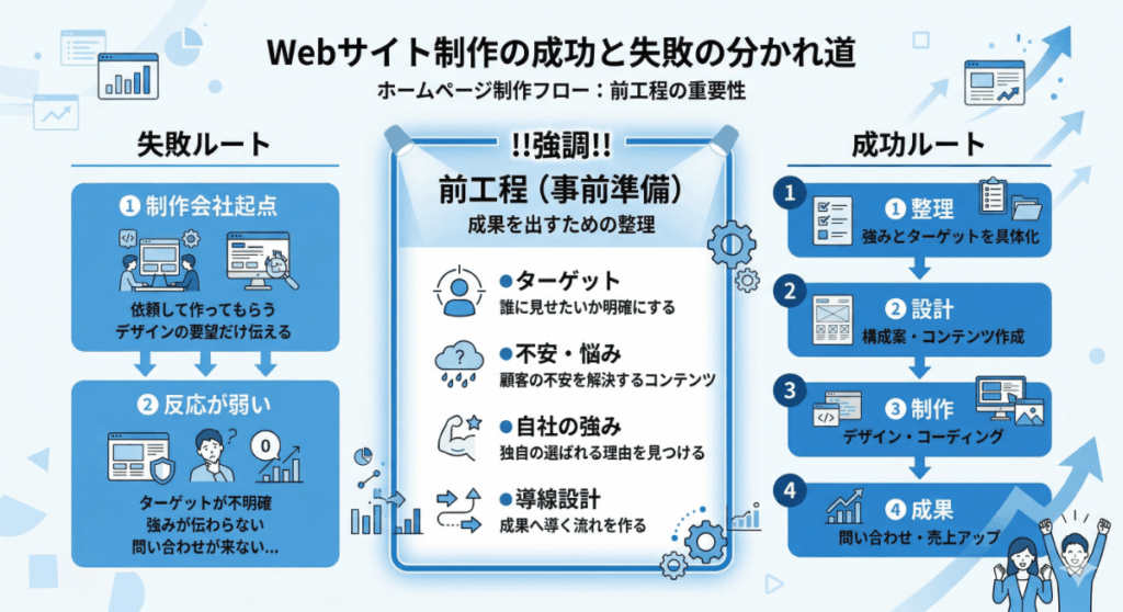 ホームページ成果は「制作会社」ではなく「前工程」で決まる