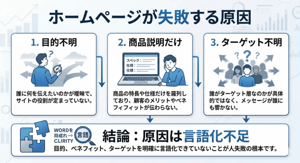 なぜホームページを作っても失敗するのか
