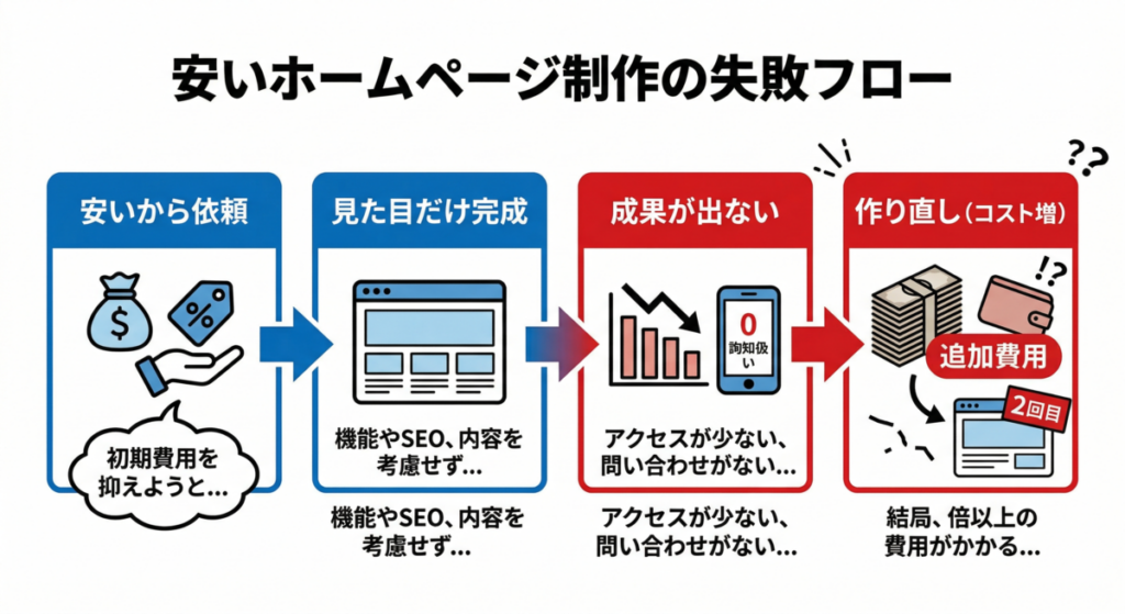 安いホームページの失敗パターン