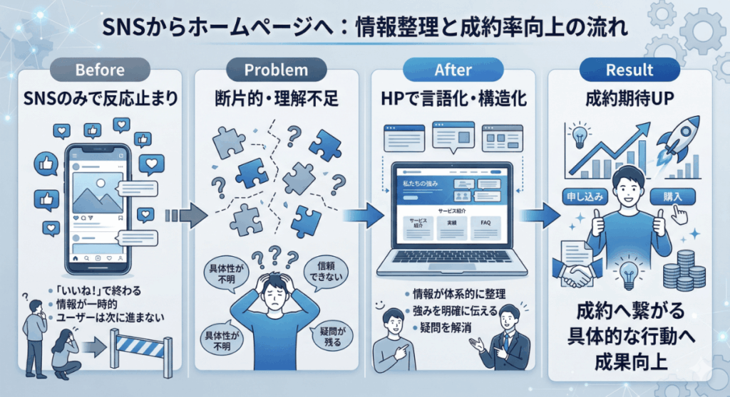 SNSだけでは売れない理由と改善の流れ（事例）