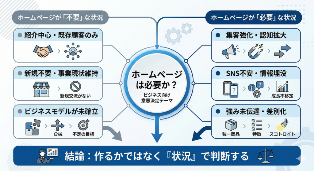 ホームページは「全員に必要」ではありません