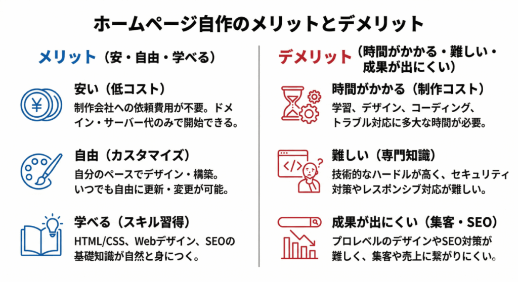 自作ホームページのメリット・デメリット